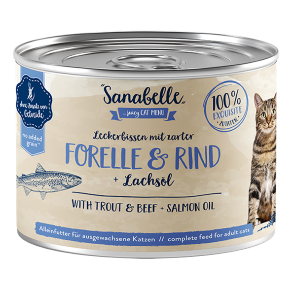 Sanabelle Nassfutter mit Forelle & Rind 195 g Dose