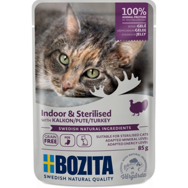 Bozita Cat Indoor & sterilised HiG Pute 85g Pouch-Beutel [*** AUSLAUFARTIKEL ***]