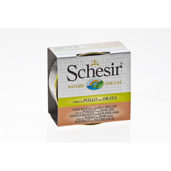 Schesir Cat Dose Brühe Huhn, Goldbrasse 70g [*** AUSLAUFARTIKEL ***]